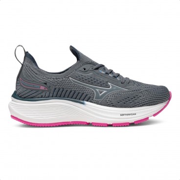 Tênis Mizuno Cool Ride 3 Junior Unissex Chumbo / Rosa