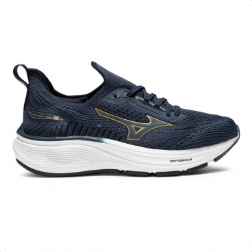 Tênis Mizuno Cool Ride 3 Junior Unissex Marinho / Dourado