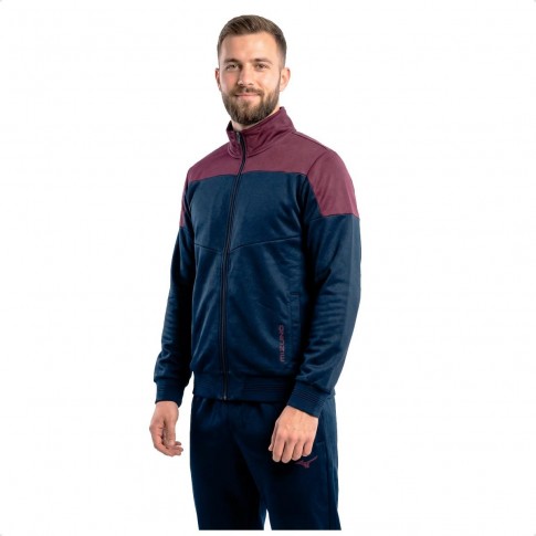 Agasalho Mizuno Root V Masculino Marinho / Bordô