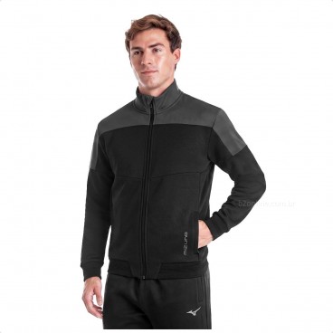 Agasalho Mizuno Root V Masculino Preto / Chumbo