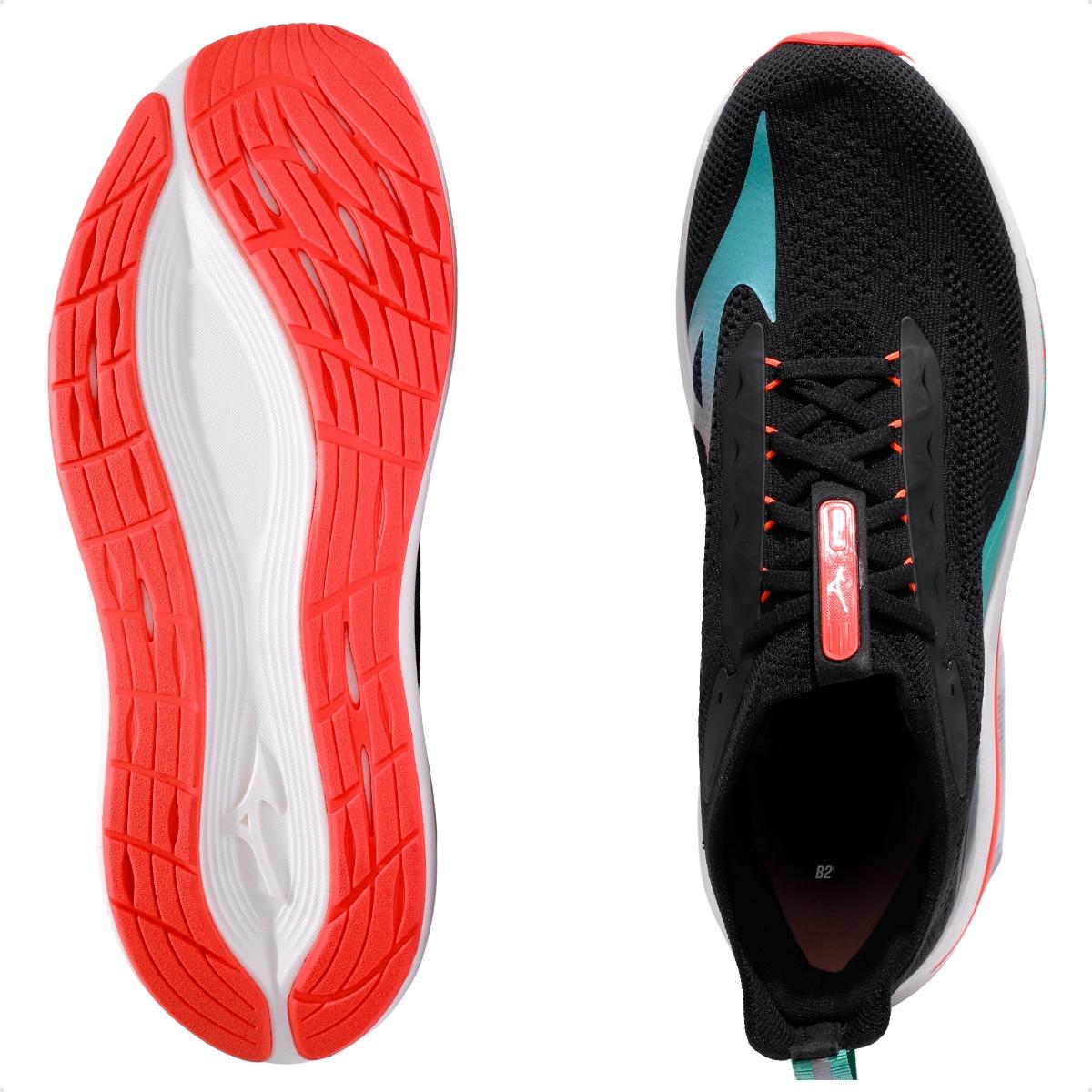 Tênis Mizuno Neo Aura Knit Unissex Preto / Coral