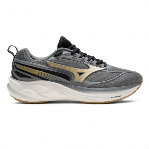 Tênis Mizuno Space 5 Masculino Chumbo / Dourado