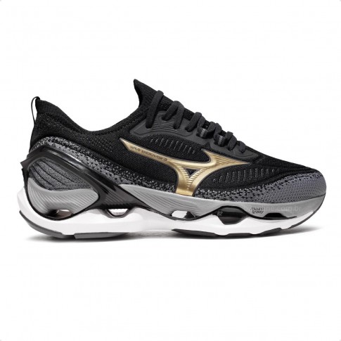 Tênis Mizuno Wave Endeavor 3 Masculino Preto / Dourado