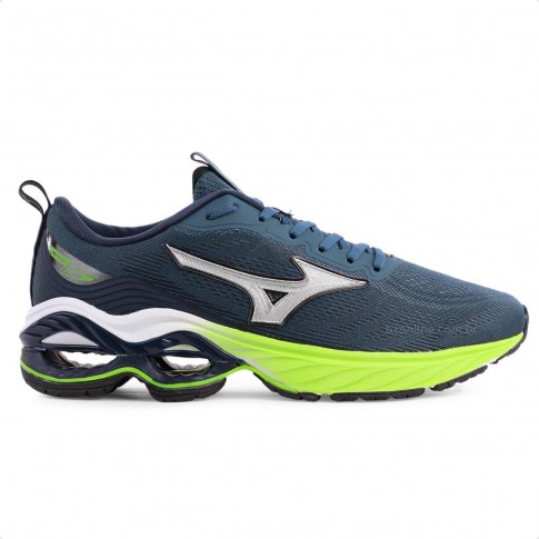 Tenis Mizuno Wave Frontier 15 Masculino Marinho Verde