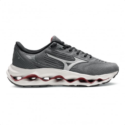 Tênis Mizuno Wave Legend 4 Masculino Chumbo / Vermelho