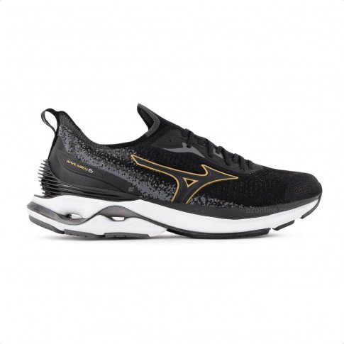 Tênis Mizuno Wave Mirai 6 Masculino Preto / Dourado