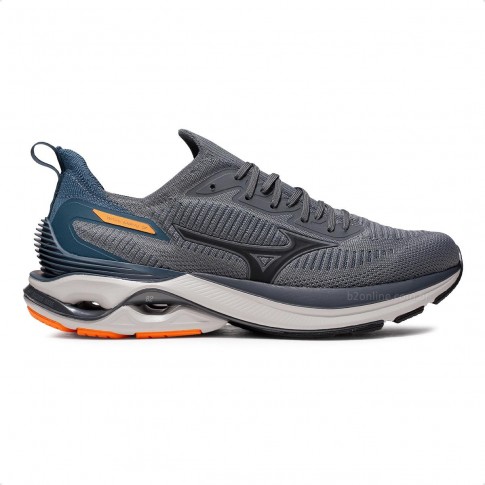 Tênis Mizuno Wave Mirai 7 Masculino Chumbo / Laranja