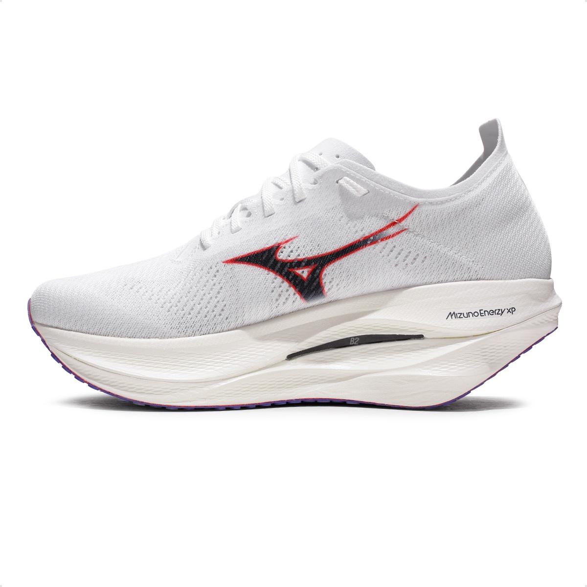 Tênis Mizuno Wave Rebellion Pro 3 Masculino Branco / Vermelho
