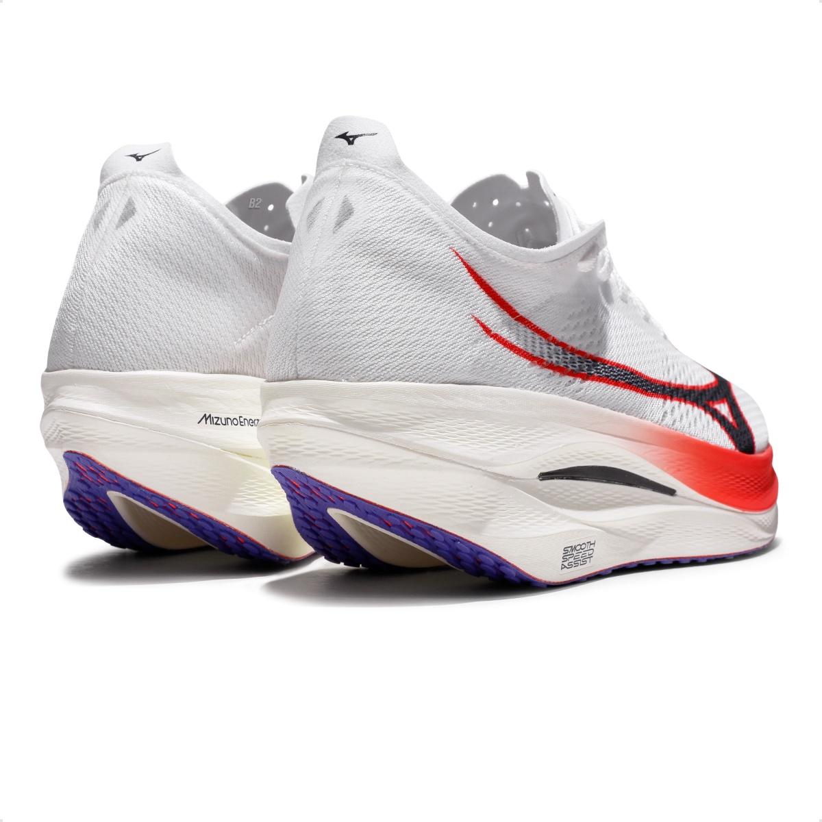 Tênis Mizuno Wave Rebellion Pro 3 Masculino Branco / Vermelho