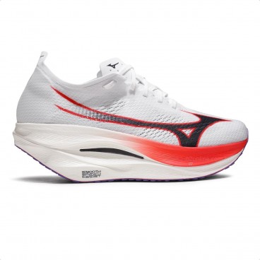 Tênis Mizuno Wave Rebellion Pro 3 Masculino Branco / Vermelho