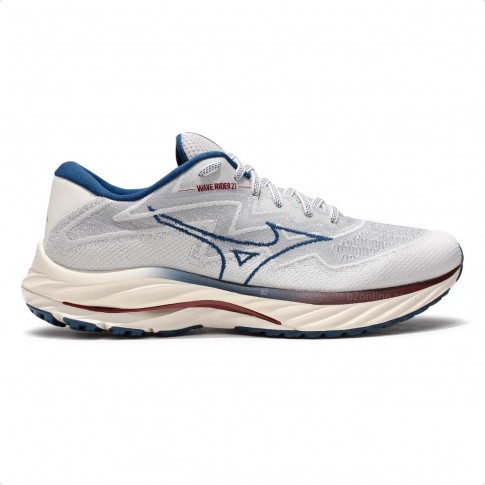 Tênis Mizuno Wave Rider 27 SSW Masculino Bege / Marinho