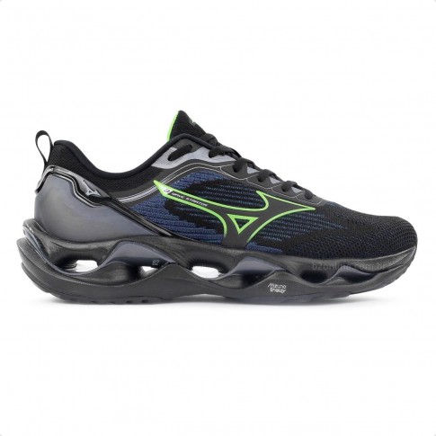 Tênis Mizuno Wave Stratos 3 Masculino Preto / Verde
