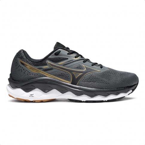 Tênis Mizuno Wave Way 5 Masculino Chumbo / Dourado