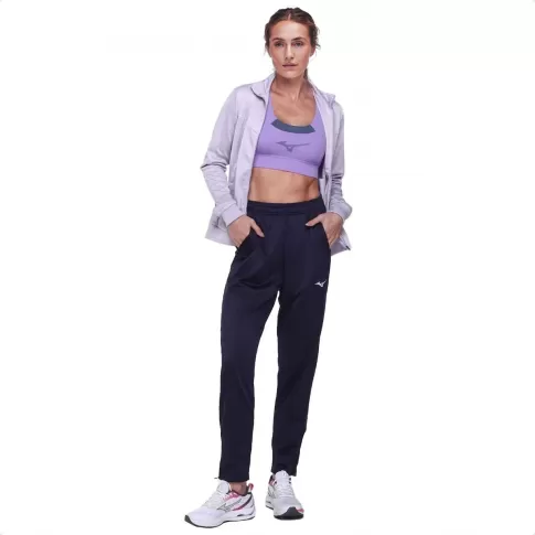 Conjunto Agasalho Mizuno Root III Feminino Lilás / Marinho