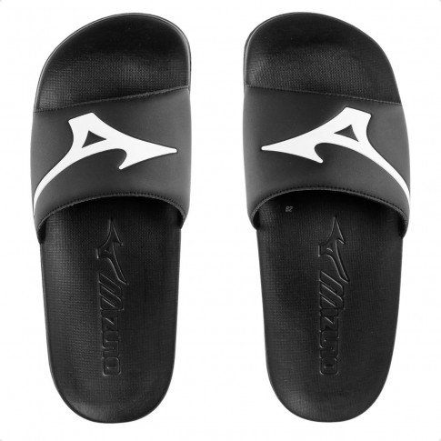 Chinelo Mizuno Slide Basic Unissex Preto / Branco