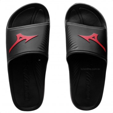 Chinelo Mizuno Slide Enerzy Unissex Preto / Vermelho