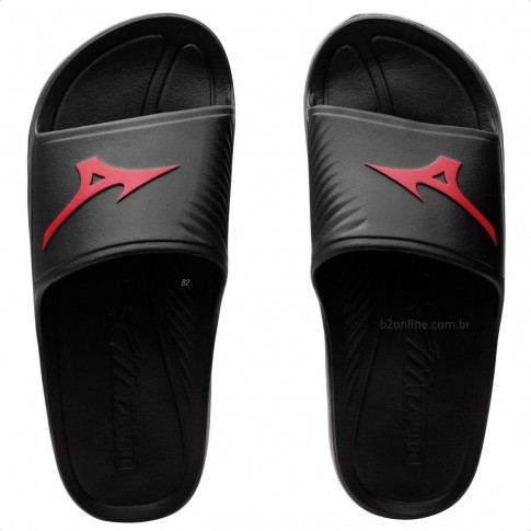 Chinelo Mizuno Slide Enerzy Unissex Preto / Vermelho
