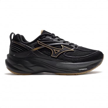 Tênis Mizuno Space 6 Unissex Preto / Dourado