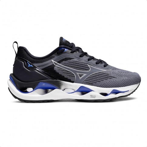 Tênis Mizuno Wave Stratos 3 Unissex Chumbo / Preto