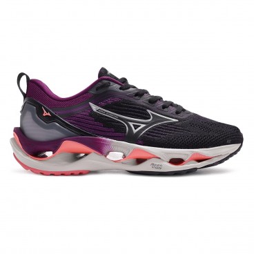 Tênis Mizuno Wave Stratos 3 Unissex Preto / Roxo