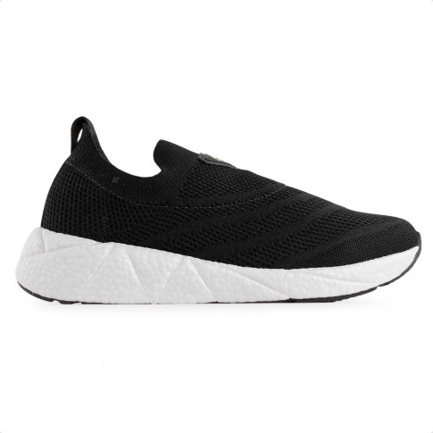 Tênis Modare Slip On Casual Feminino Preto / Branco