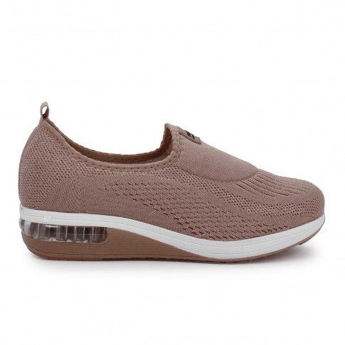 Tênis Modare Slip On Elástico Bolha Nude