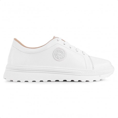 Tênis Casual Moleca Cadarço Feminino Branco / Branco