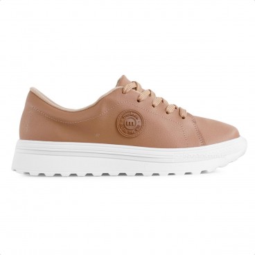 Tênis Casual Moleca Cadarço Feminino Marrom / Branco