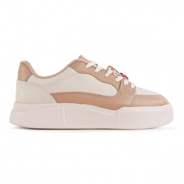 Tênis Moleca Casual Cadarço Feminino Off White / Bege