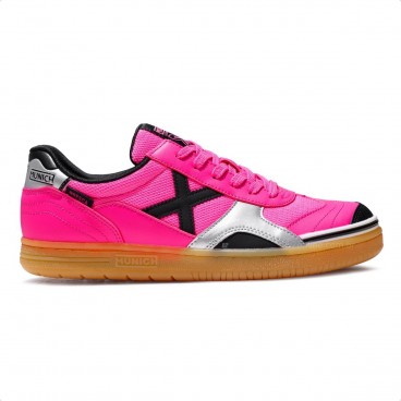 Chuteira Futsal Munich Gresca 14 Masculina Rosa / Preto