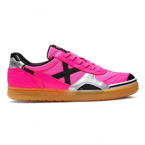 Chuteira Futsal Munich Gresca 14 Masculina Rosa / Preto