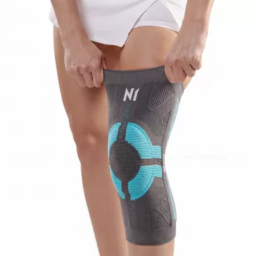 Protetor de Joelho N1 Sport Pro Joelheira Cinza / Azul