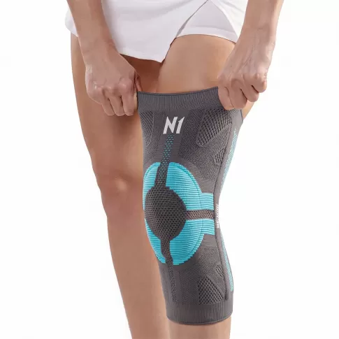Protetor de Joelho N1 Sport Pro Joelheira Cinza / Azul