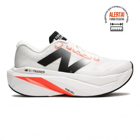 Tênis New Balance FuelCell Supercomp Trainer v3 Feminino Branco / Coral