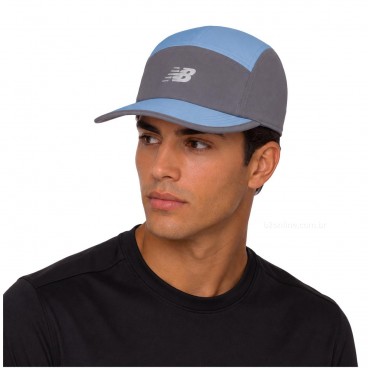 Boné New Balance Every Day Trainner 5 Panel Cinza / Azul