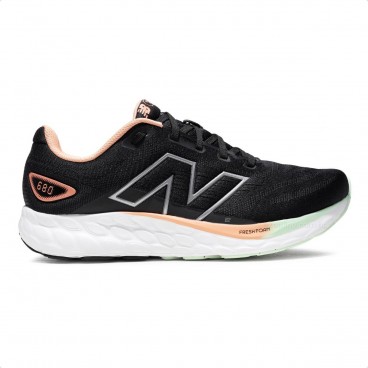Tênis New Balance 680 V8 Feminino Preto / Coral
