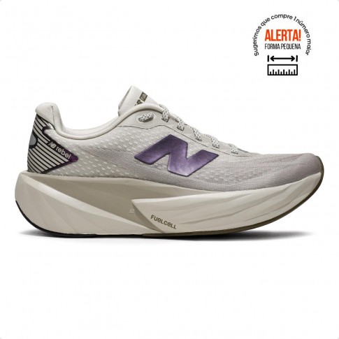 Tenis New Balance Fuelcell Rebel V5 Feminino Bege / Roxo