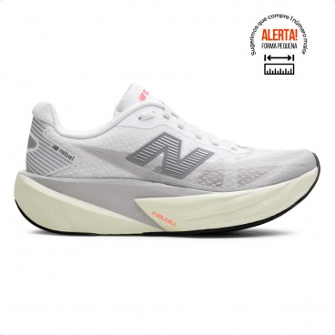 Tenis New Balance Fuelcell Rebel V5 Feminino Branco / Bege