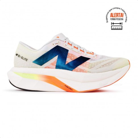 Tenis New Balance Fuelcell Supercomp Elite V4 Feminino Bege / Laranja