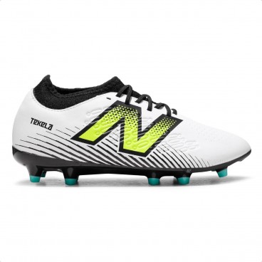 Chuteira Campo New Balance Tekela Magique FG V4+ Unissex Branco / Preto