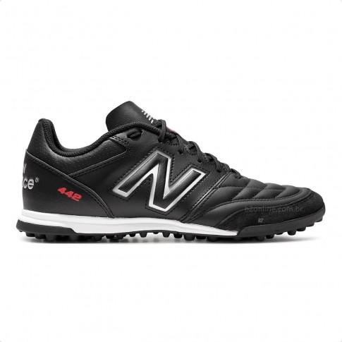 Chuteira Society New Balance 442 V2 Team Tf Masculina Preto / Branco