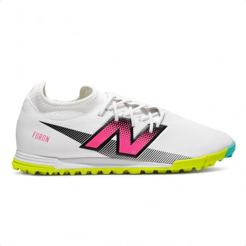 Chuteira Society New Balance Furon Dispatch FG V7+ Unissex Branco