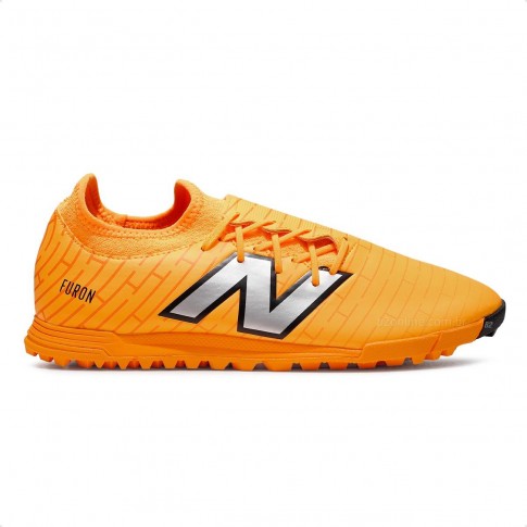 Chuteira Society New Balance Furon Dispatch FG V7+ Unissex Laranja / Preto
