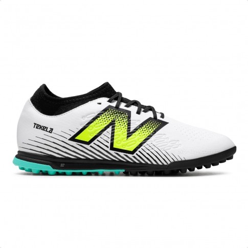 Chuteira Society New Balance Tekela Magique Tf V4+ Unissex Branco / Preto
