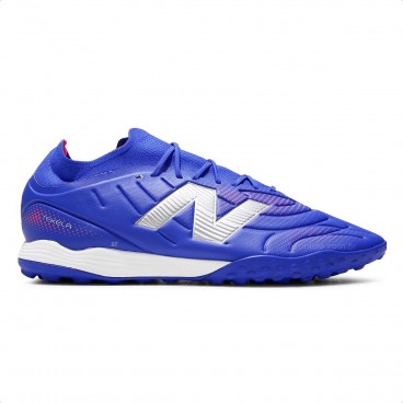 Chuteira Society New Balance Tekela Team Low Laced Tf V5 Azul / Branco