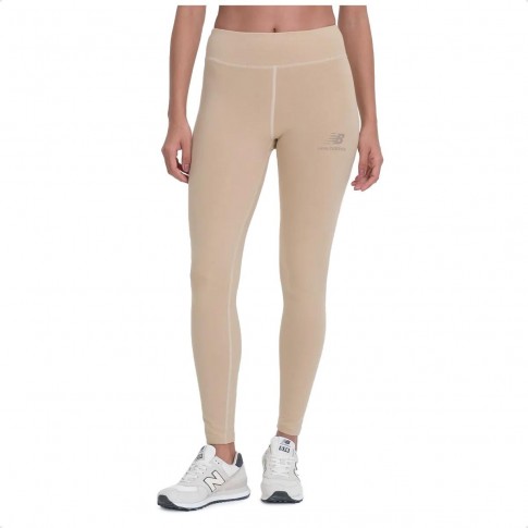 Calça Legging New Balance Essentials Feminina Bege