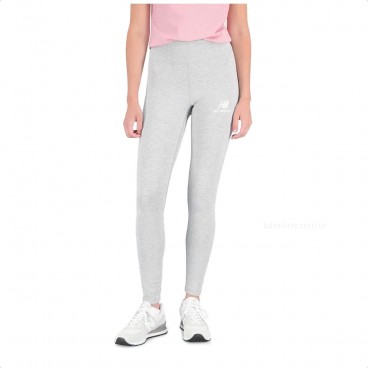 Calça Legging New Balance Essentials Feminina Cinza