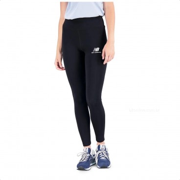 Calça Legging New Balance Essentials Feminina Preto / Preto