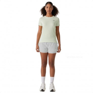 Shorts New Balance Sport Essentials 2 In Feminino Cinza / Cinza