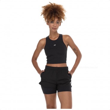 Shorts New Balance Sport Essentials 2 In Feminino Preto